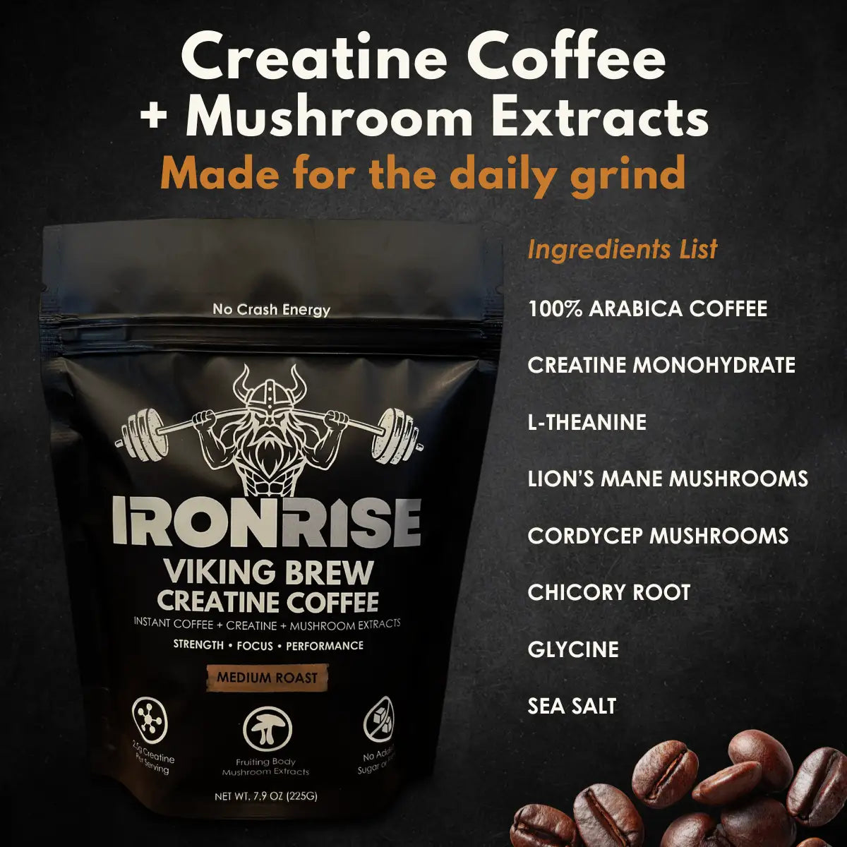 30 Servings of  Viking Brew Creatine Coffee